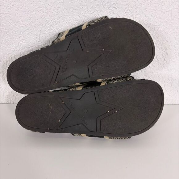 Christian Dior Dway Cloth Embroidered Black Platform Slide Sandals Size 38 - Picture 7 of 12